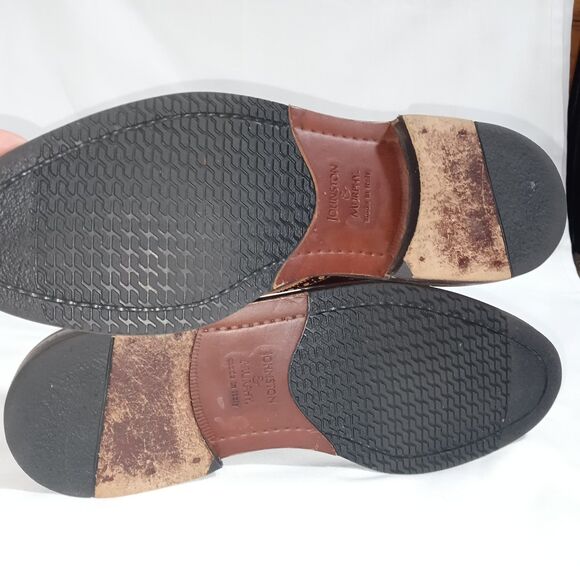 Johnston & Murphy Mens Grey Nubuck and Brown Leather Saddle Oxfords 10 M Italy main image 4